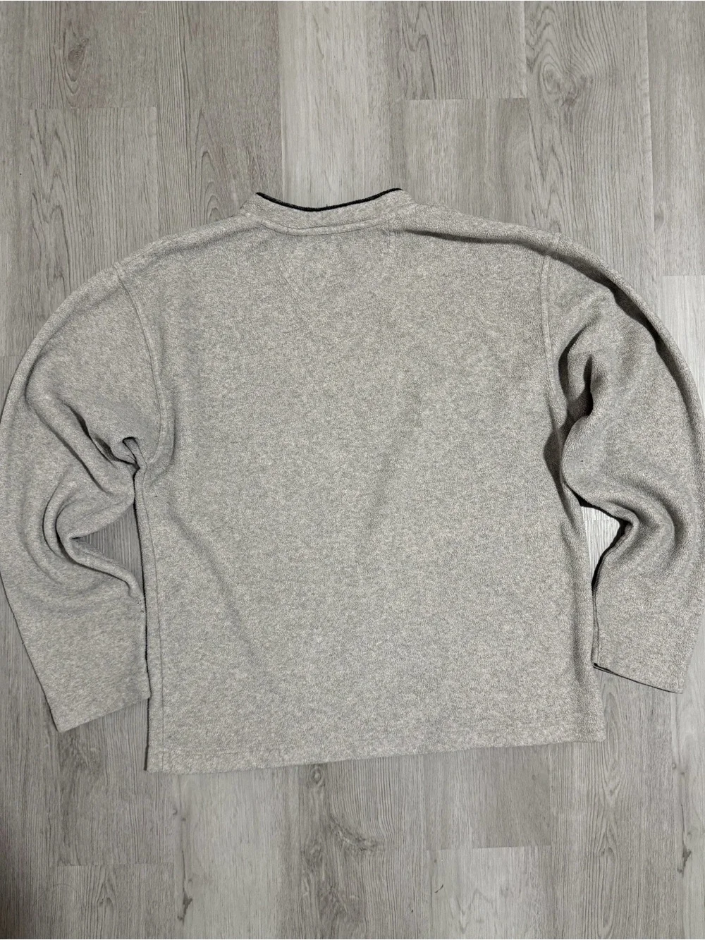 Vintage 90s/Y2k Gap Gray Fleece V Neck Sweater
